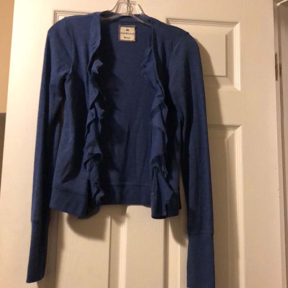Ruffle blue cardigan
